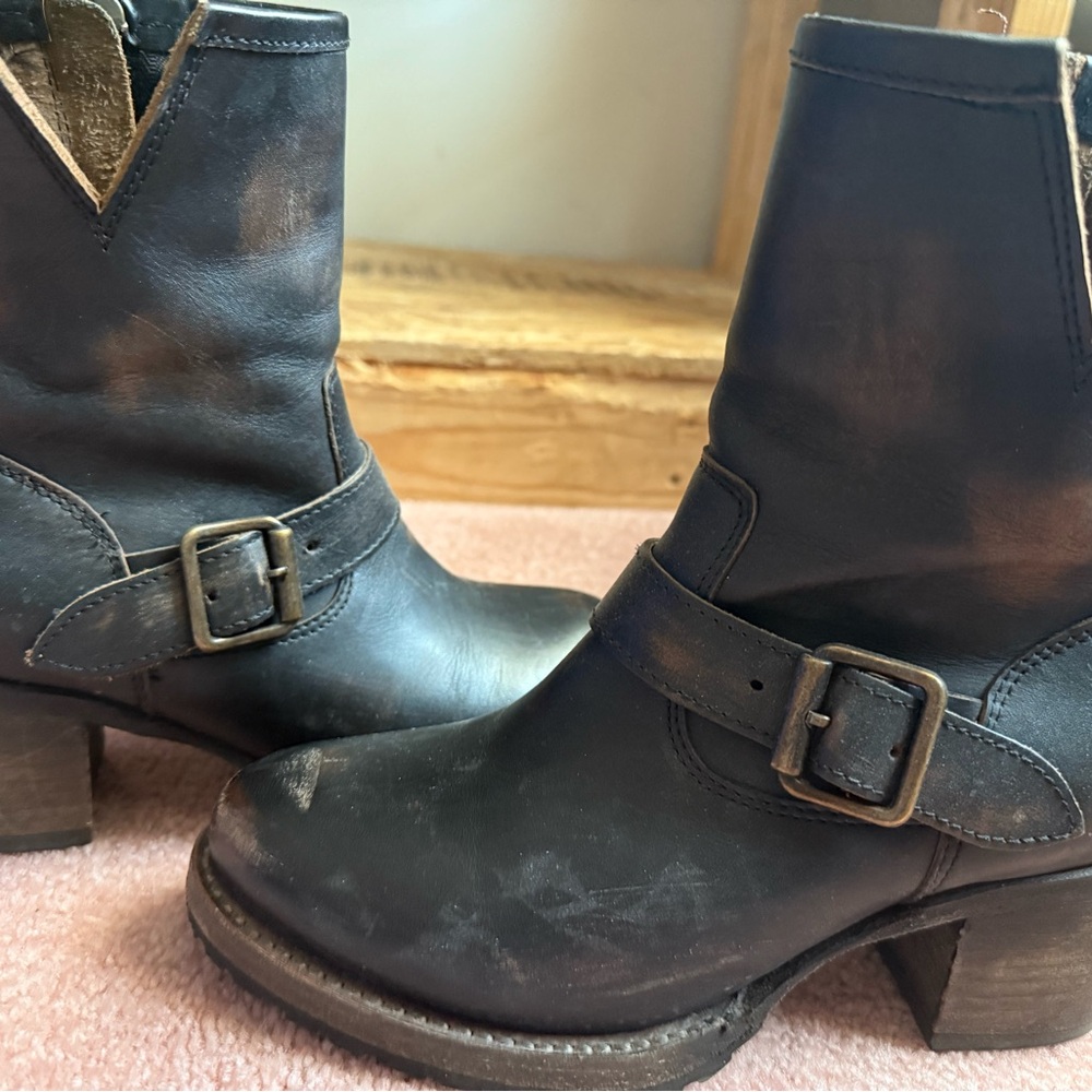 Freebird by Steven Black Ankle Boots with Buckle Straps